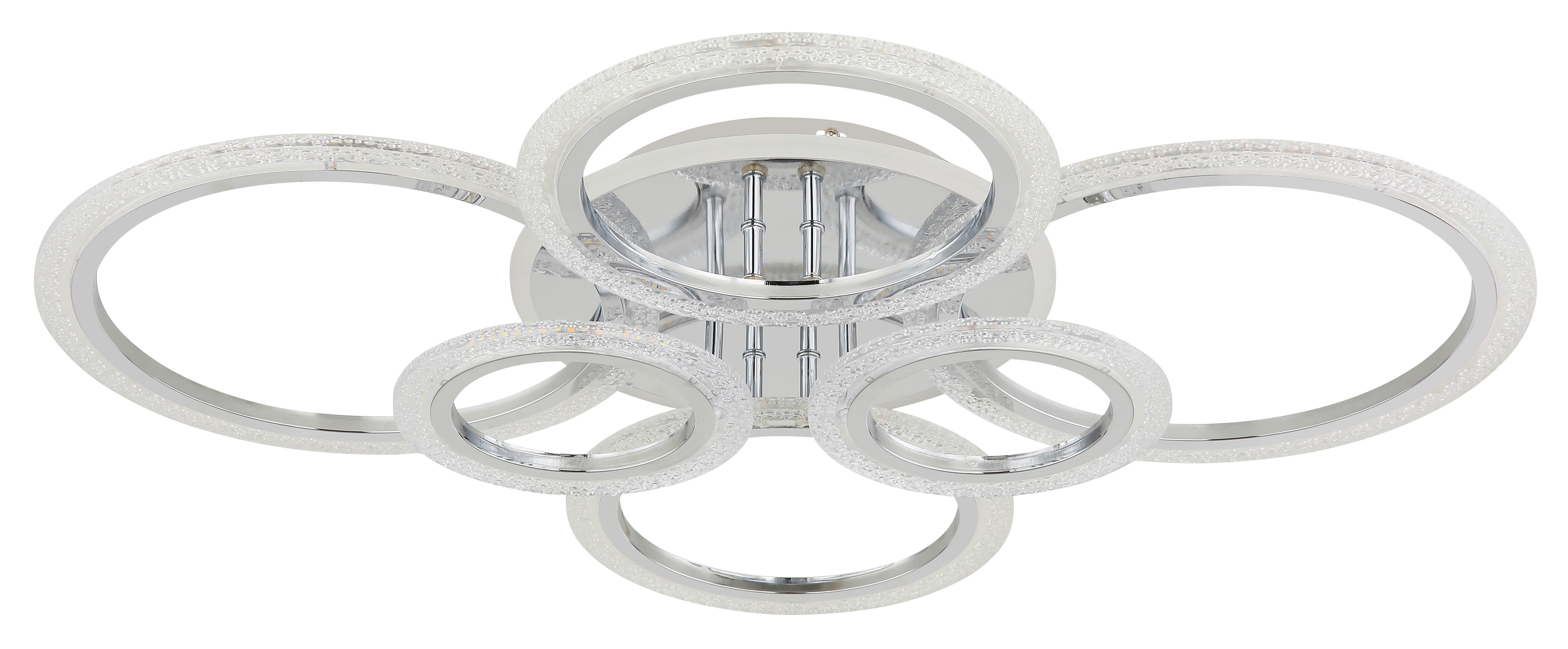 Led-deckenleuchte 67366-48 Salinas - Klar/Chromfarben, Design, Kunststoff/Metall (78/60,5/11,5cm) - Globo