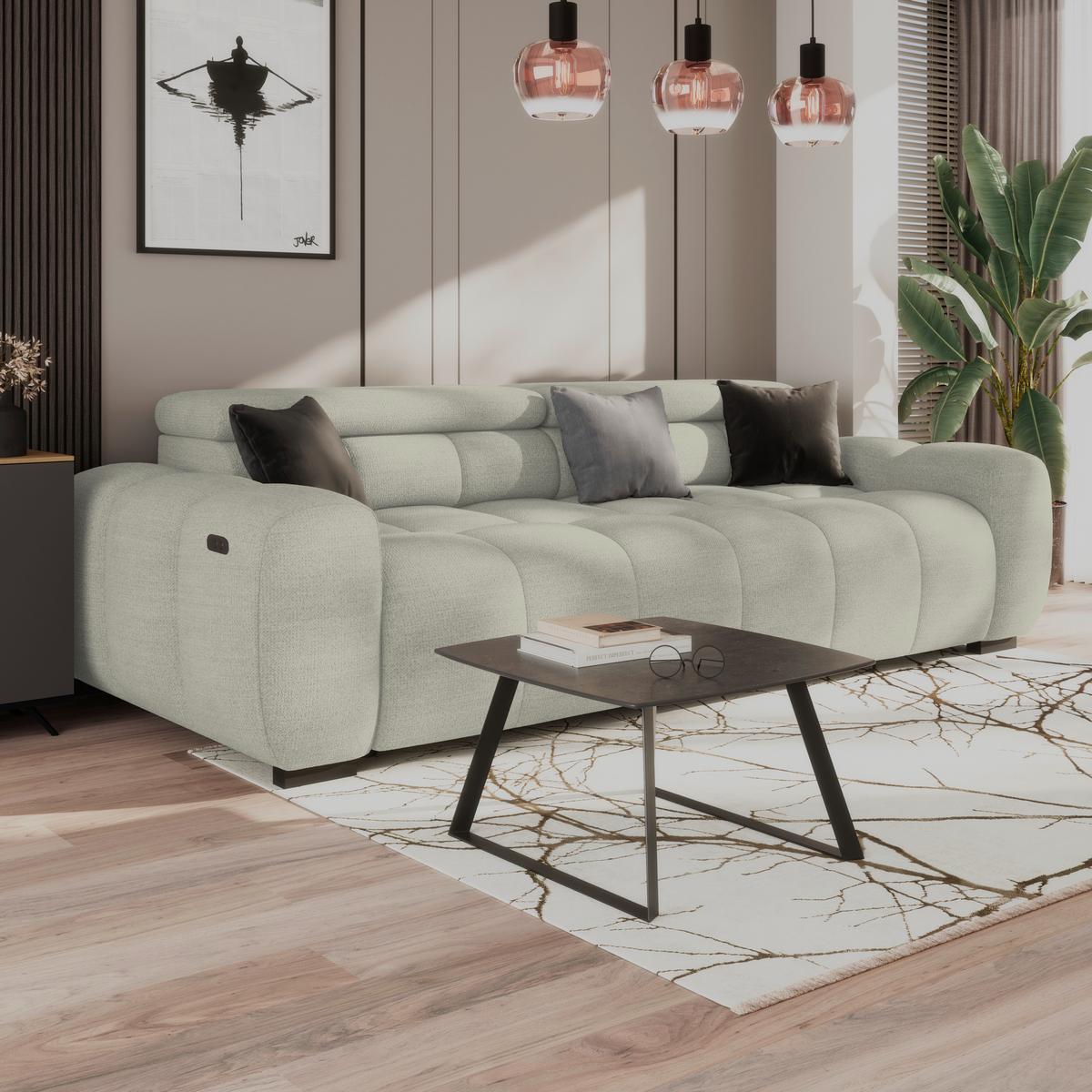 Velika Sofa Bull - crna/krem, Trend, tekstil/plastika (248cm) - Luca Bessoni