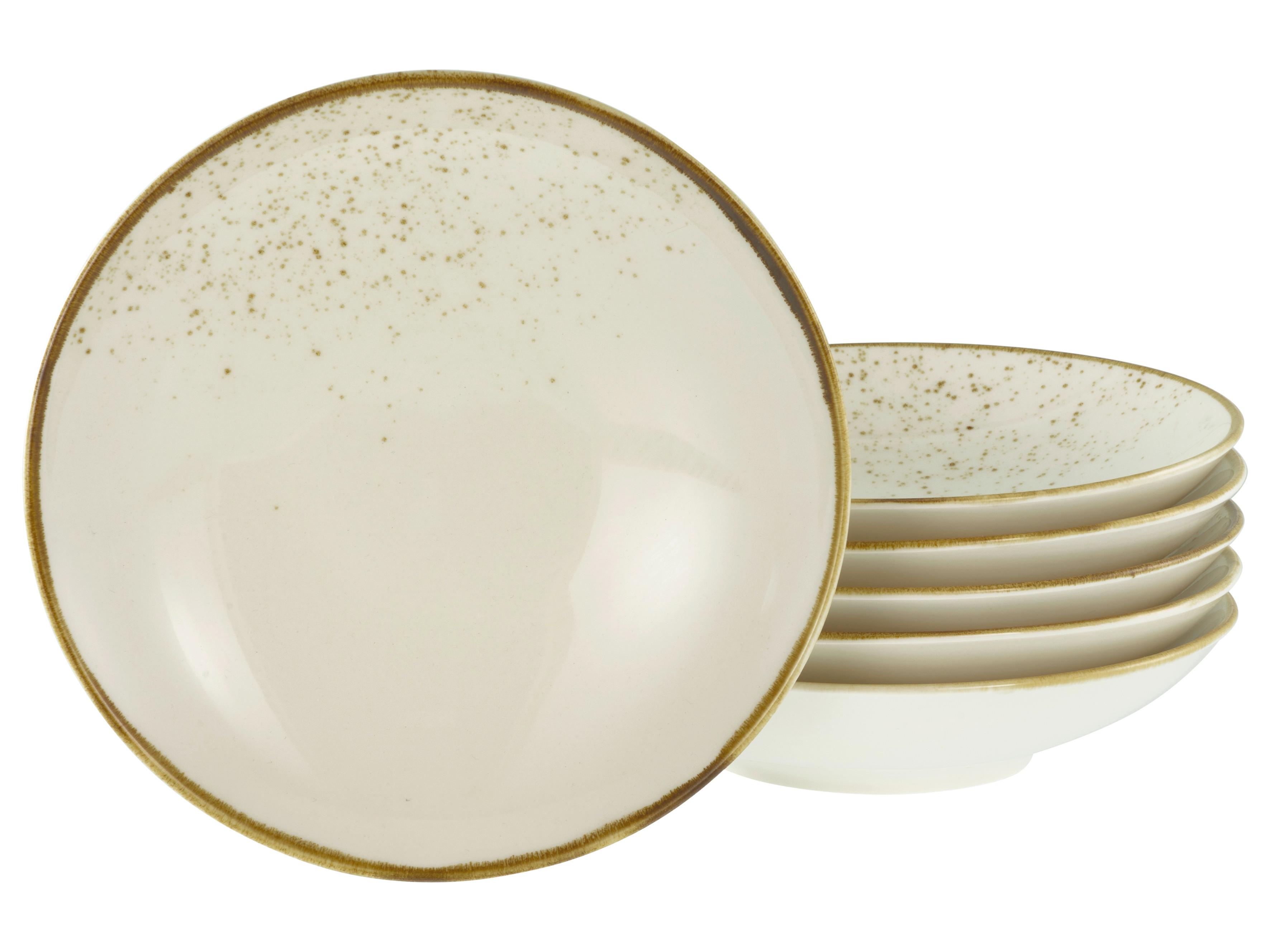Set Globokih Krožnikov Nature Collection, 6-Delni - krem barve, Basics, keramika (22cm) - Creatable