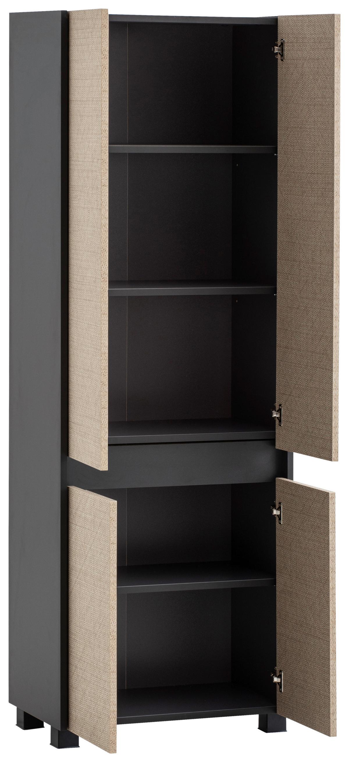 Hochschrank Sander Anthrazit/Beige - Beige/Schwarz, MODERN, Holzwerkstoff/Kunststoff (56,9/164,5/33cm) - MID.YOU