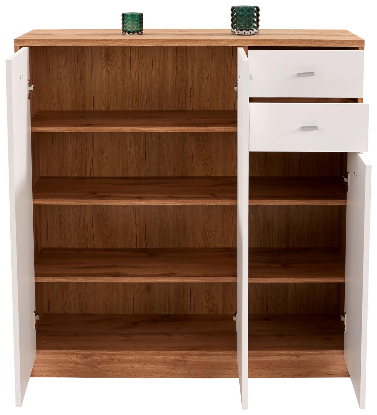 Comodă 4 You New - alb/culoare lemn stejar, Modern, material pe bază de lemn (109,1/111,4/34,6cm) - Modern Living
