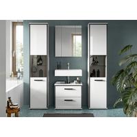 Badezimmer Kojak 4-tlg. Weiß/Anthrazit - Weiß Hochglanz, MODERN, Holzwerkstoff/Kunststoff (140cm) - MID.YOU
