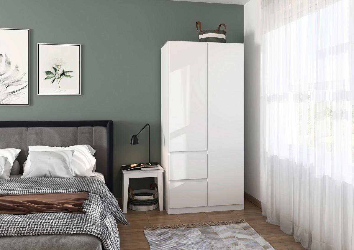 DULAP USI ROTATIVE NIDDA - alb, Basics, material pe bază de lemn (91/197/54cm) - Modern Living