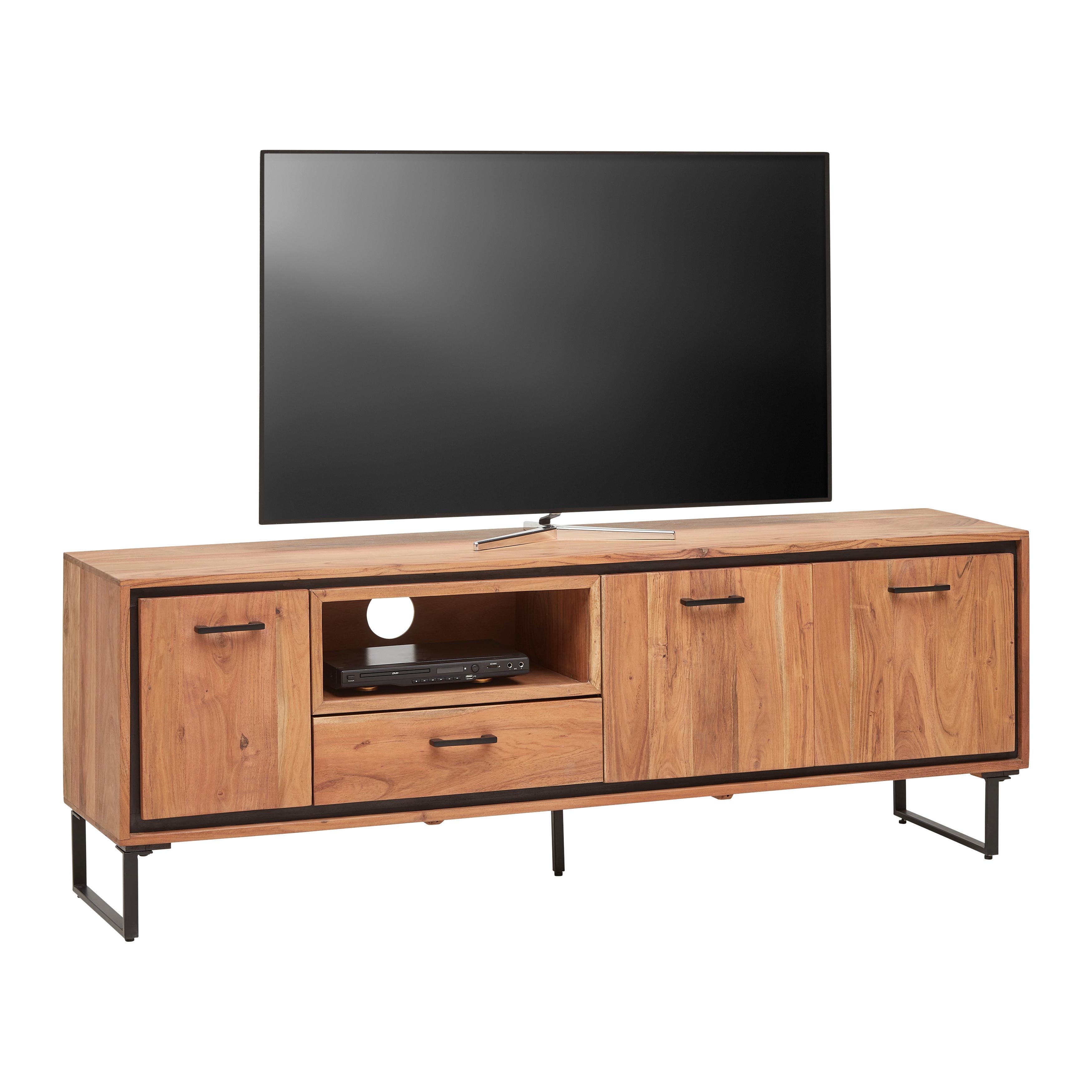 TV-Element Shiva Schwarz/Akaziefarben - Schwarz/Akaziefarben, MODERN, Holz/Metall (177/60/40cm) - Mömax