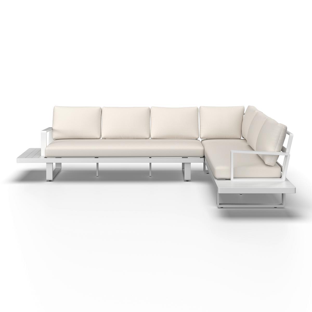 Loungegarnitur Tilly Creme Metall/Outdoorstoff +Abdeckung - Creme/Naturfarben, MODERN, Kunststoff/Textil (288,5/70/74cm) - Bessagi Garden
