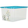 Box mit Deckel Andi aus Kunststoff - Türkis/Transparent, Kunststoff (48/36/25,5cm)