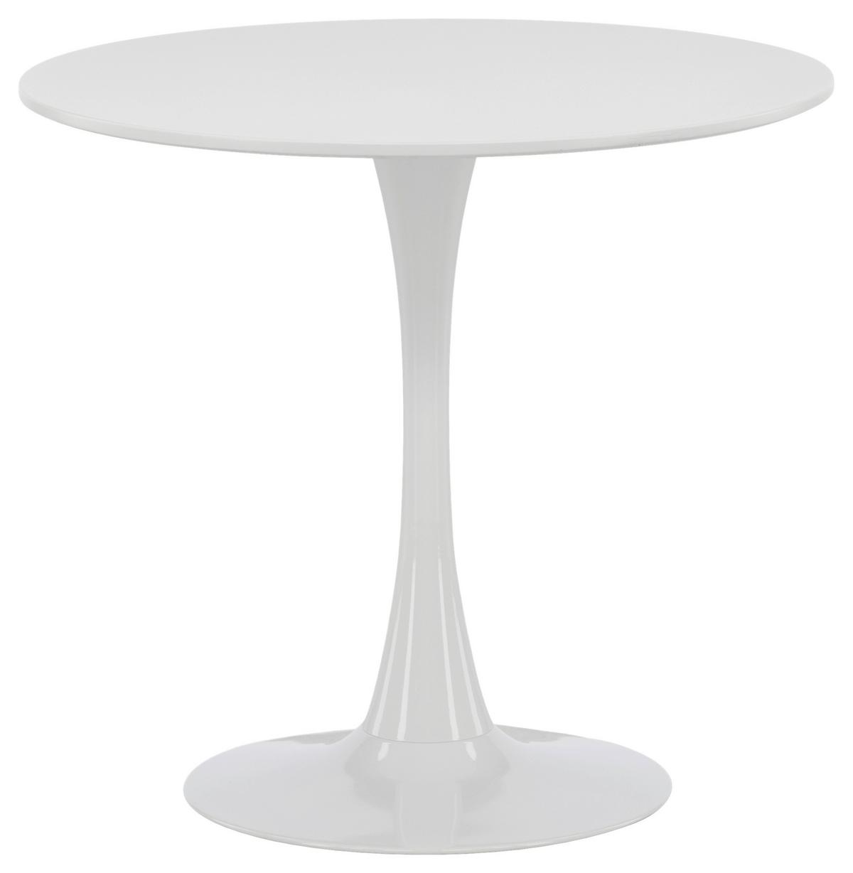 Esstisch Hamden Ø ca. 80 cm Weiß - Hellgrau/Weiß, Design, Holzwerkstoff/Metall (80/80/75cm) - Livetastic