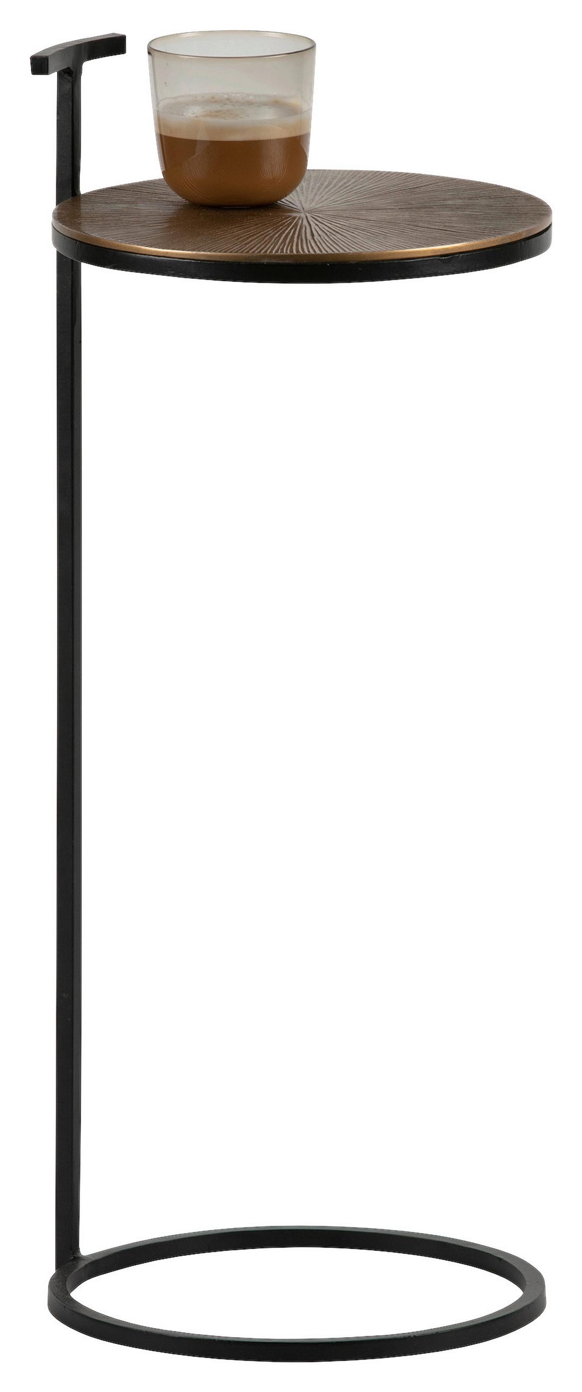 STOLIK BOCZNY POSITION - kolor mosiężny/czarny, Design, metal (26/26/64cm) - Livetastic