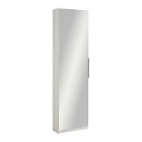 Schuhschrank Calma Weiss Schuhe bis Gr. 43 - Weiss/Alufarben, Konventionell, Holzwerkstoff/Kunststoff (50/179,7/20cm) - Mömax