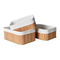 Korbset Bamboo in Beige, 3 Stück - Beige, Naturmaterialien/Holzwerkstoff - Zandiara