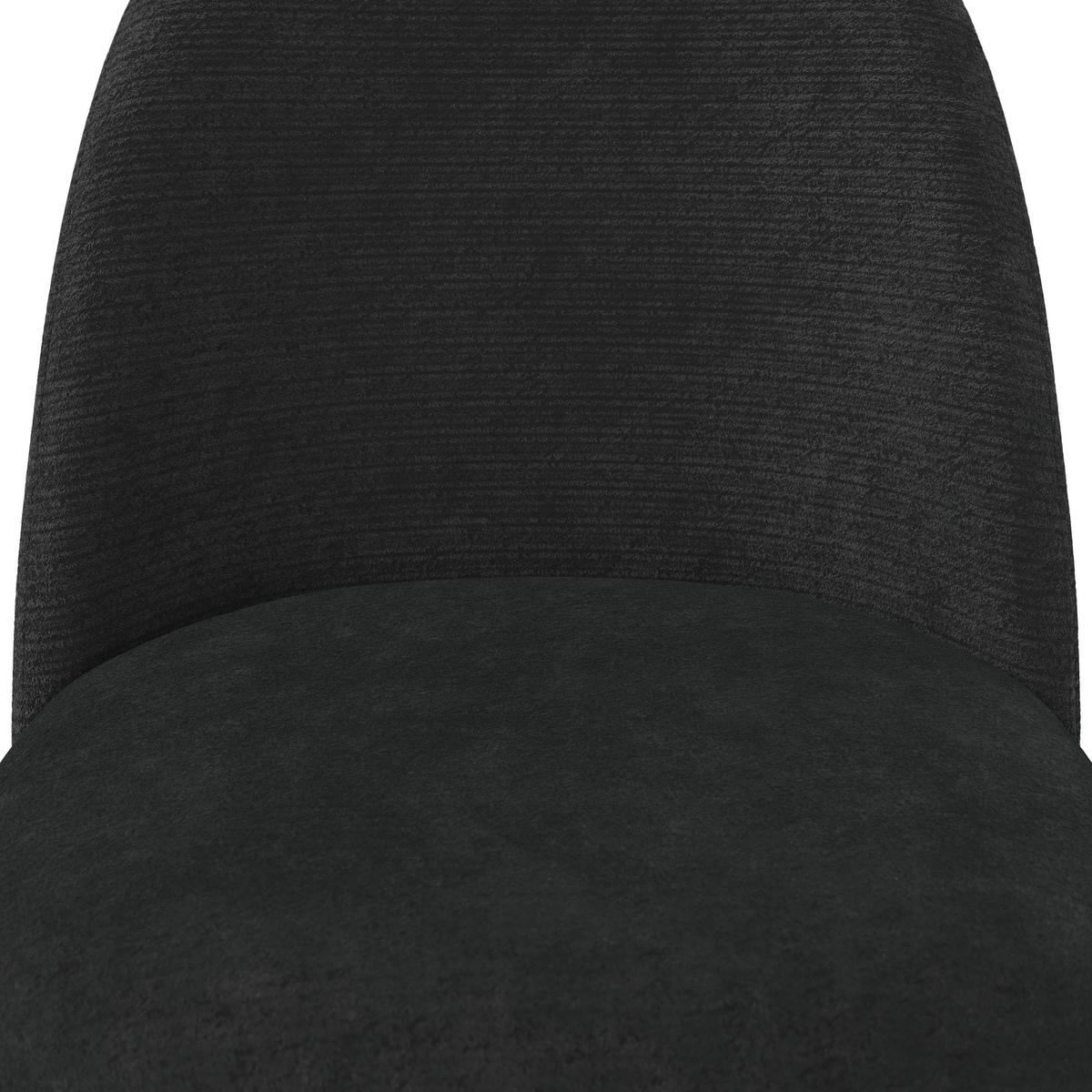 Stuhl Elora Schwarz Webstoff Gepolstert - Schwarz, MODERN, Textil/Metall (48/86/55cm) - Bessagi Home