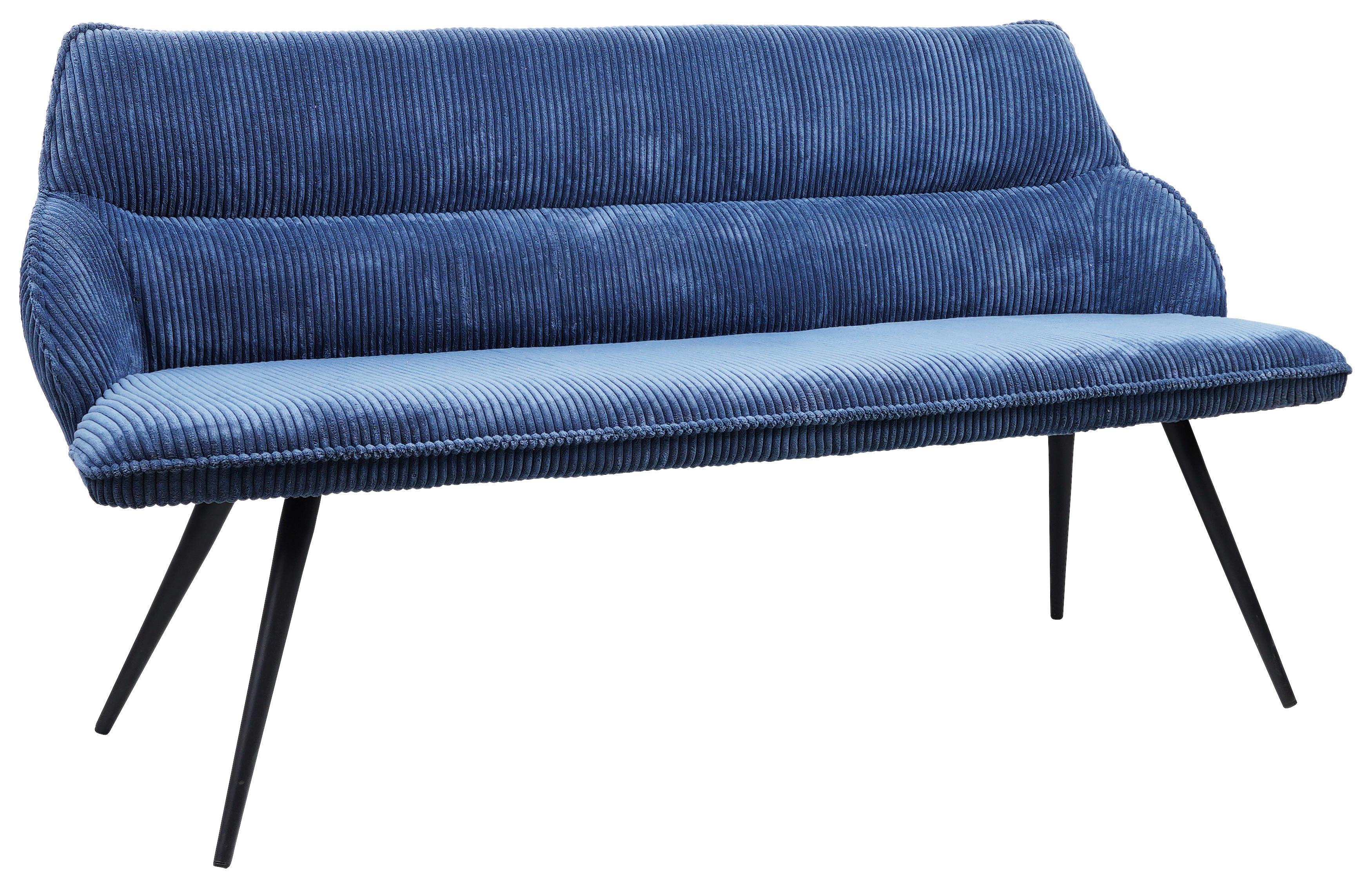 Klop Bursa, Modra - modra/črna, Moderno, kovina/tekstil (163/67/85cm) - Modern Living