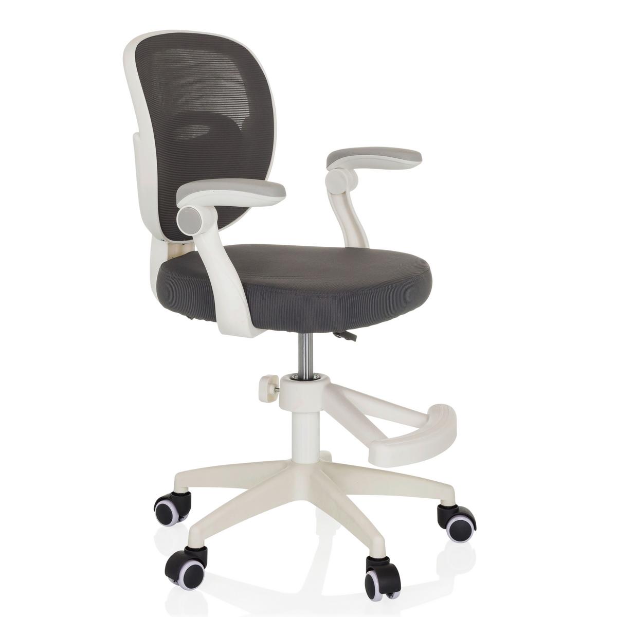 Mladinski Vrtljivi Stol Kiddy Smart, Siva - siva/bela, Moderno, umetna masa/tekstil (61/84-97/55cm) - MID.YOU