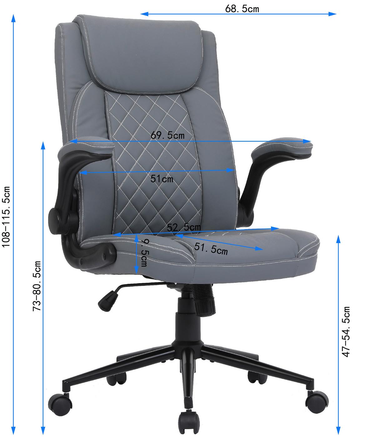 Uredska Stolica Fredy - bijela/siva, Moderno, drvo/metal (64/116/70cm) - Modern Living