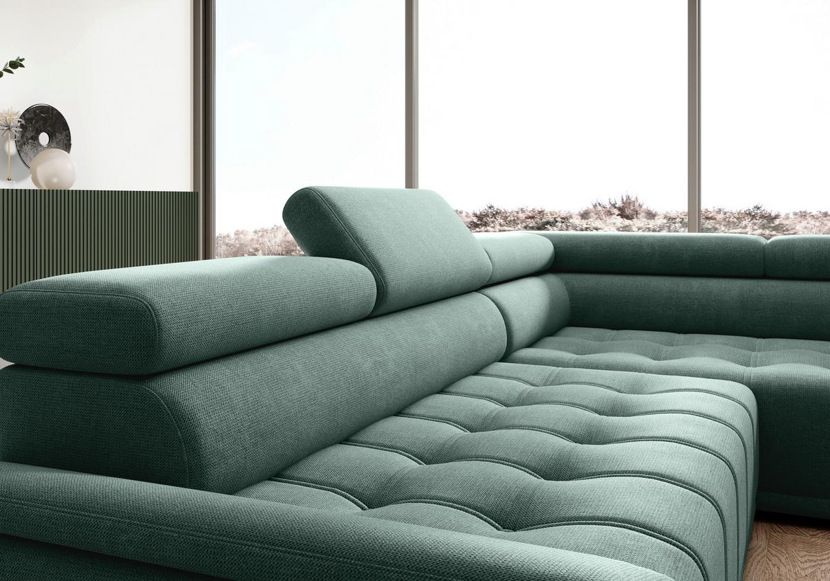 Coltar GREMIO - verde închis, Modern, textil (283/106cm) - Premium Living