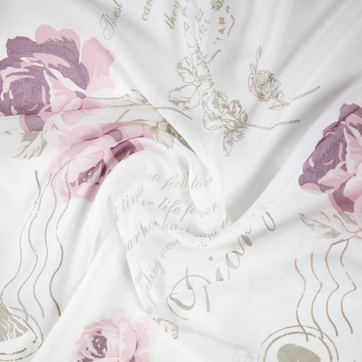 ZAVJESA S RINGOVIMA DIARY ROSE - bijela, Romantično / ladanjski, tekstil (140/245cm) - Modern Living