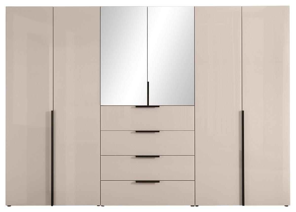 Ormar S Klasičnim Staklenim Vratima Sarino - kašmir/crna, Konvencionalno, staklo/metal (299,2/212/57cm)