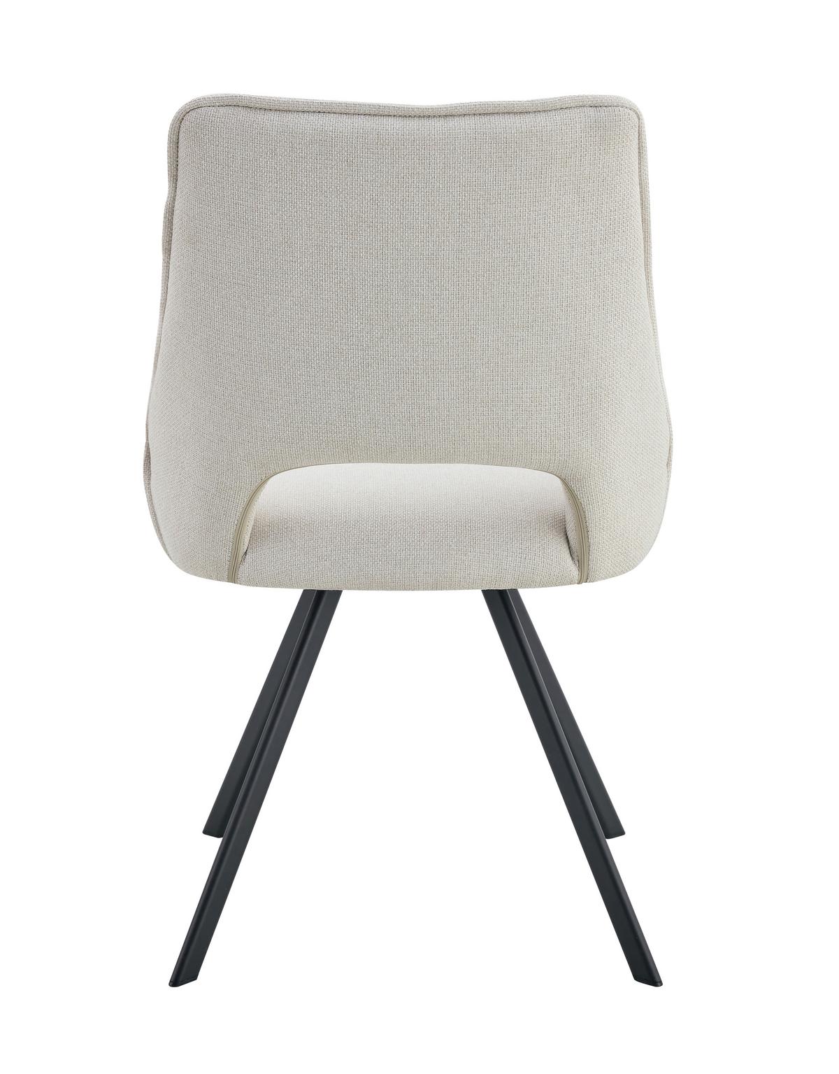 STUHL-SET HELEN - Creme/Schwarz, Modern, Textil/Metall (56/91/63cm) - MID.YOU