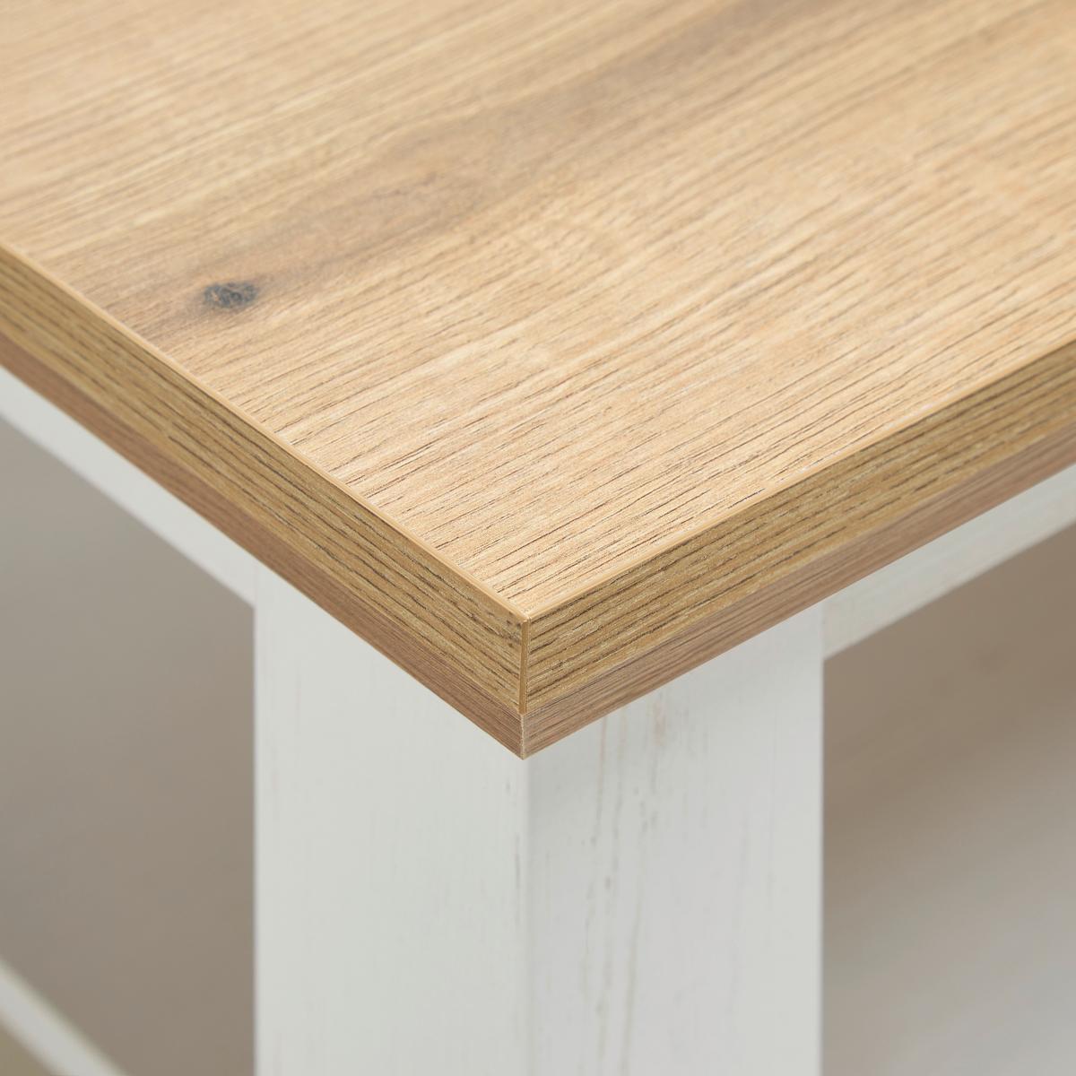 Couchtisch Korsika Eichefarben/Weiß - Eichefarben/Weiß, ROMANTIK / LANDHAUS, Holzwerkstoff (110/45/60cm) - Mömax