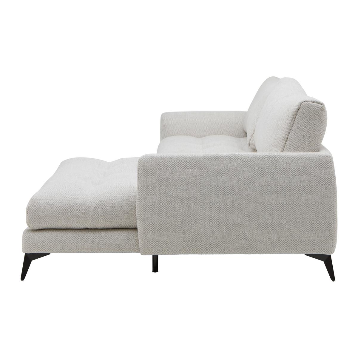 Ecksofa Bruce Grauweiß - Grauweiß/Schwarz, Textil/Metall (273/61-85/161cm) - Mömax