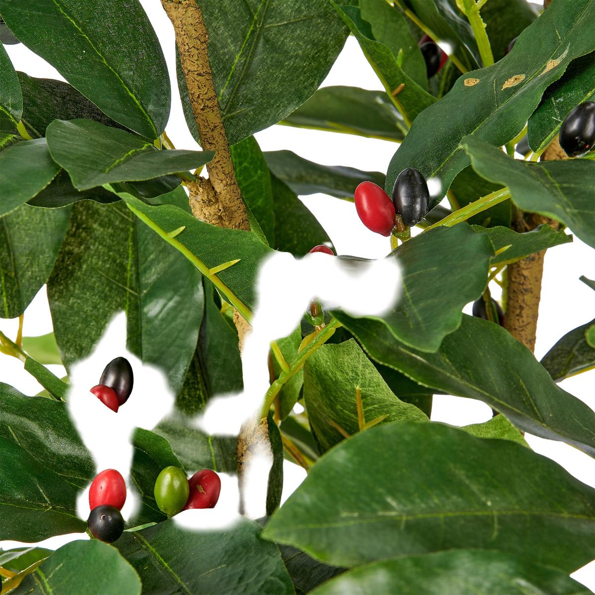 Kunstpflanze Coffea Baum Grün/Braun - Schwarz/Braun, Basics, Kunststoff (180cm)