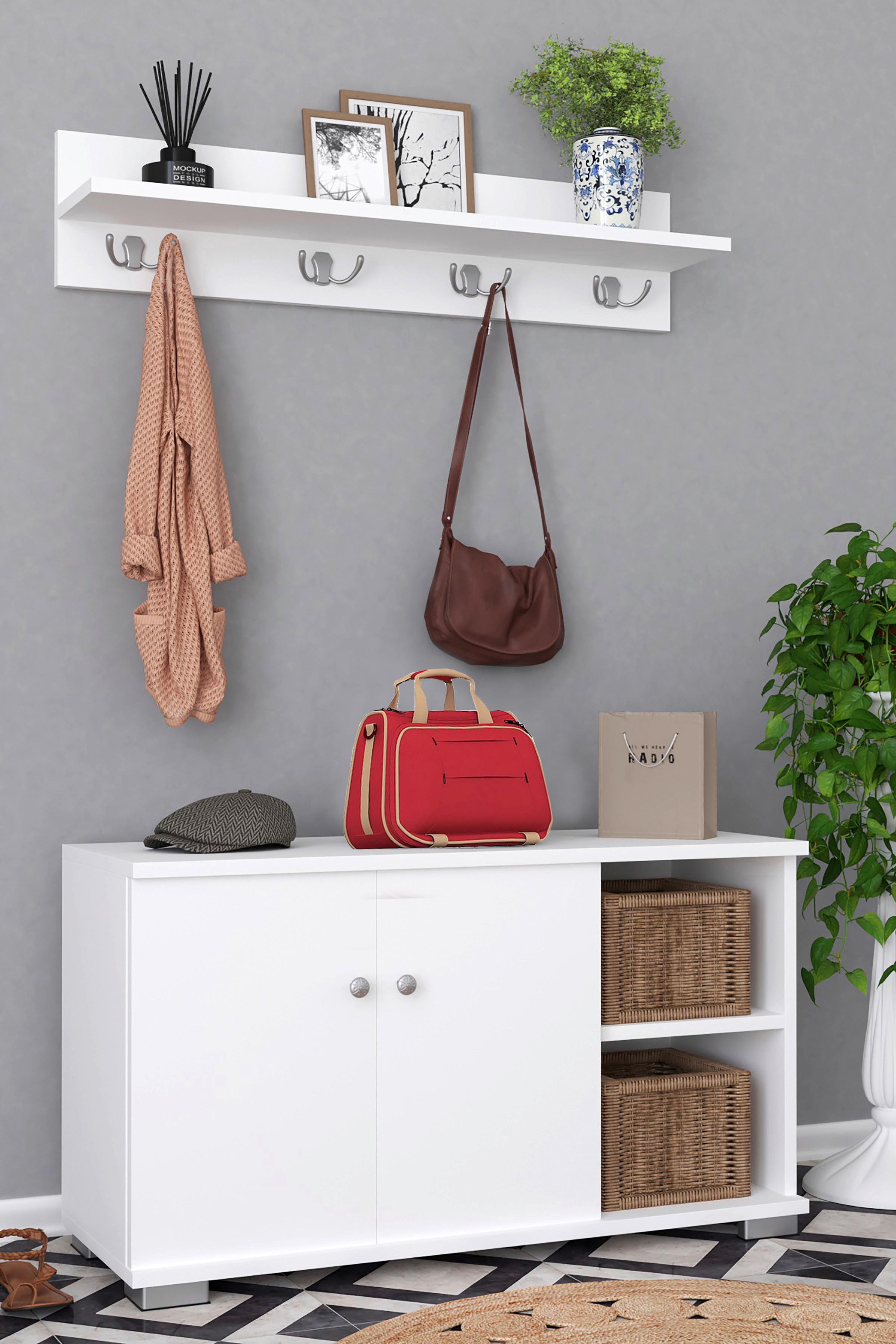 Predsoba Gados, Bela - bela, Moderno, leseni material (90/82/33cm) - MID.YOU