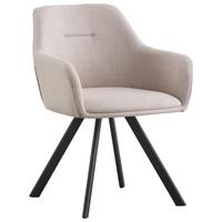 KRZESŁO Z PODŁOKIETNIKAMI MARKO - beżowy/czarny, Design, metal/tkanina (58,5/78,5/60cm) - Hom`in
