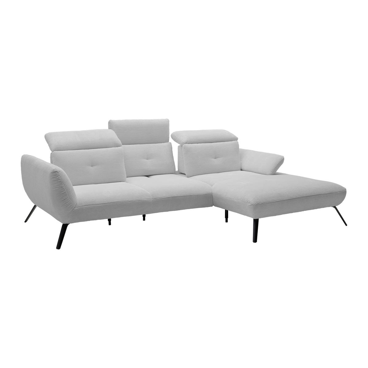 Wohnlandschaft Seattle Hellgrau - Hellgrau/Schwarz, MODERN, Holzwerkstoff/Textil (301/196cm) - Premium Living