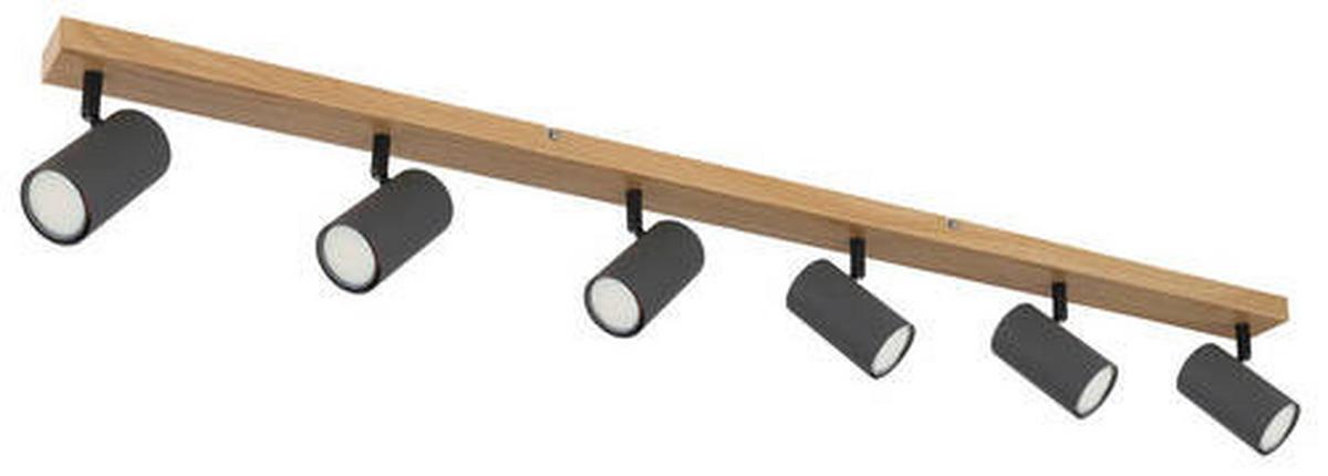 Strahler Robby max. 35 Watt - Graphitfarben/Schwarz, Natur, Holz/Metall (115/6/12cm) - Globo
