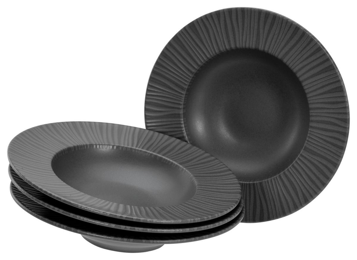 Set Krožnikov Za Testenine Vesuvio Black, 4-Delni - antracit, Trend, keramika (27cm) - Creatable