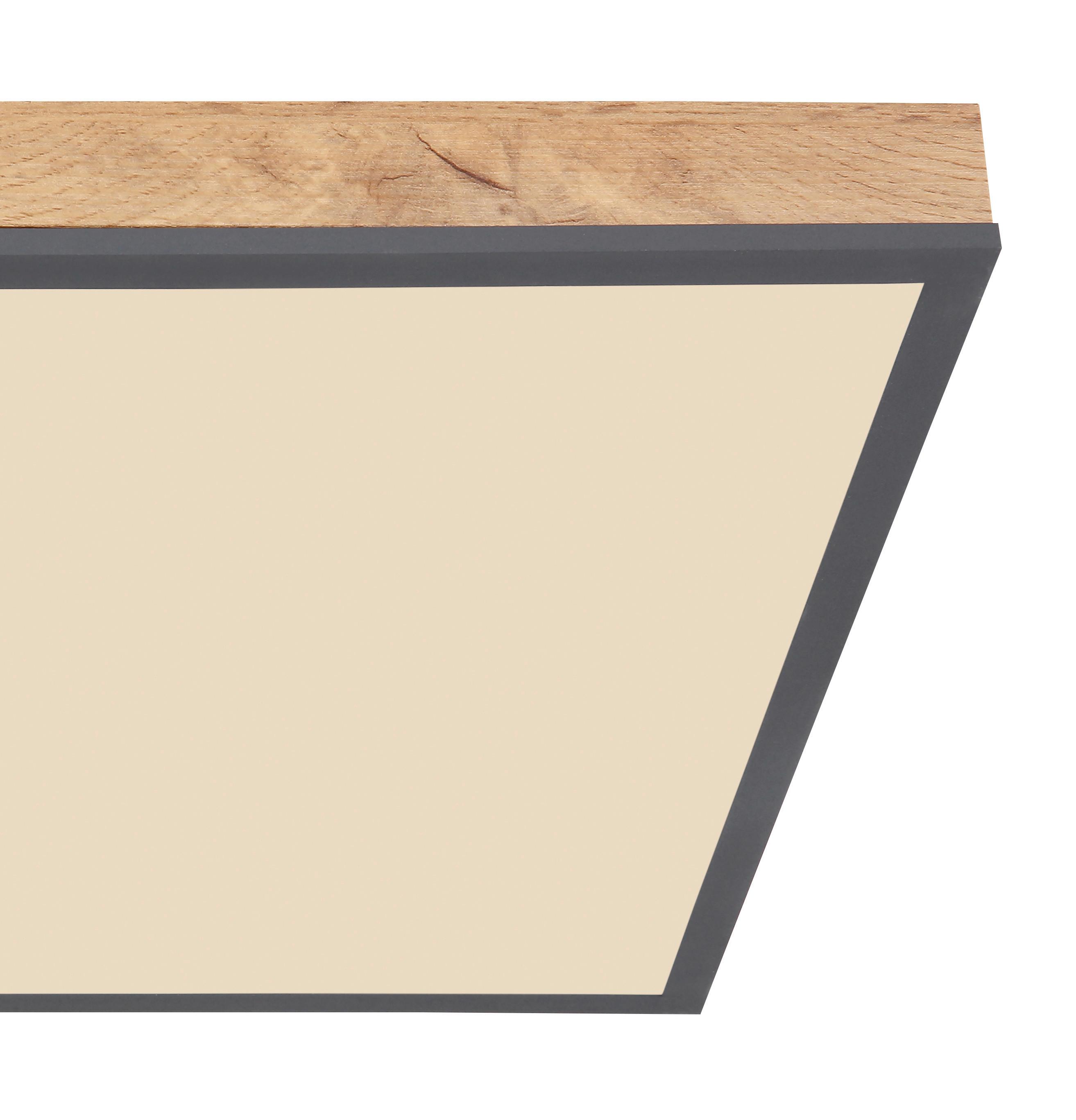 Deckenleuchte Doro in Graphitfarben max. 24 Watt - Opal/Graphitfarben, Basics, Kunststoff/Metall (45/45/7,6cm) - Globo