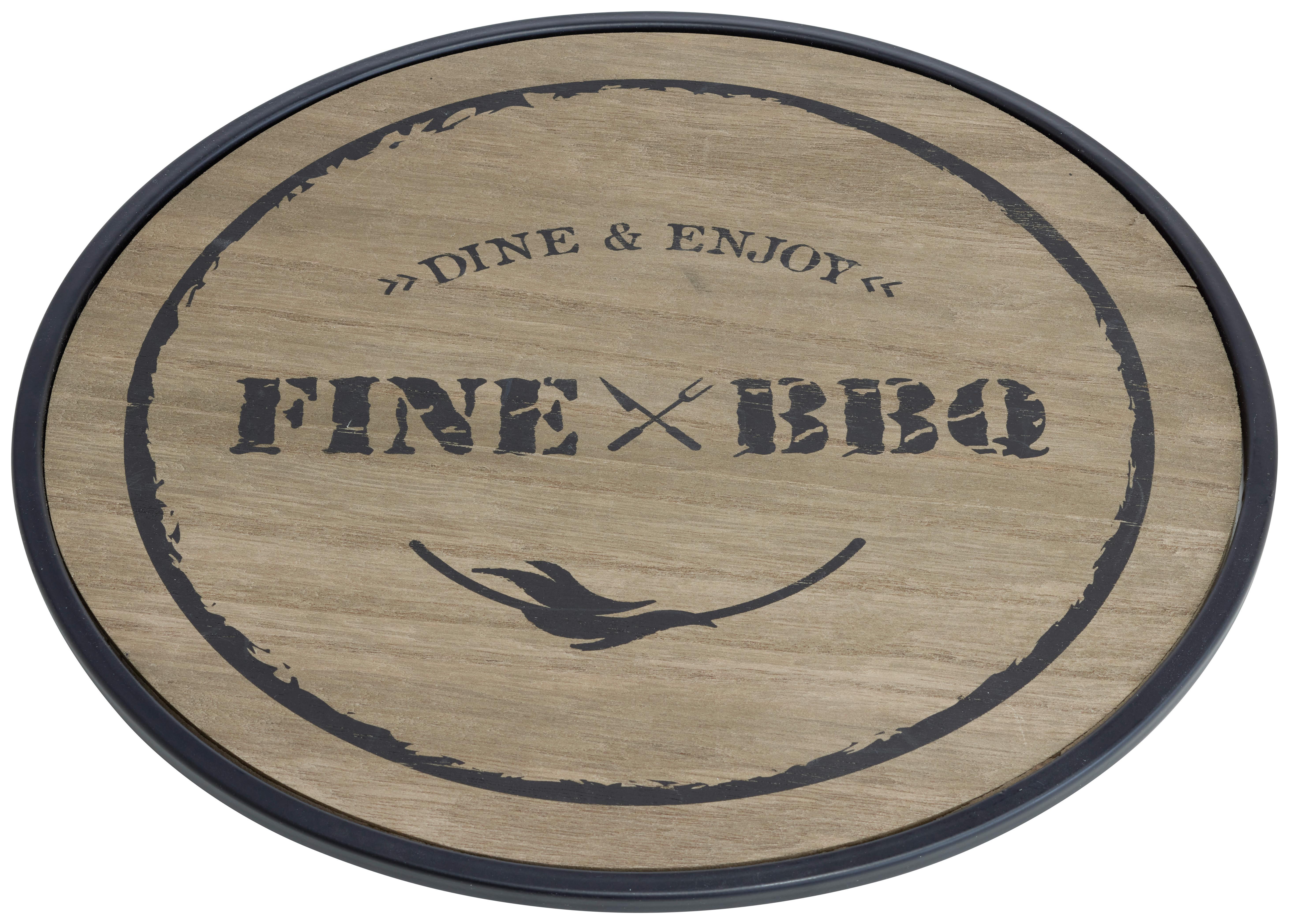 Dekortányér Bbq - barna/fekete, Modern, fa/fém (32/32/1cm) - Premium Living