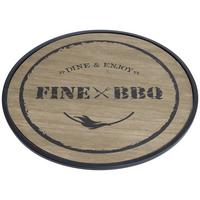 Dekortányér Bbq - barna/fekete, Modern, fa/fém (32/32/1cm) - Premium Living