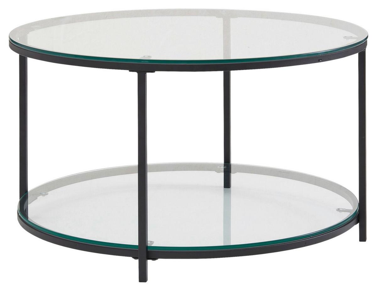 Klubska Miza Wohnling - črna, Moderno, kovina/steklo (80/80/45cm) - MID.YOU