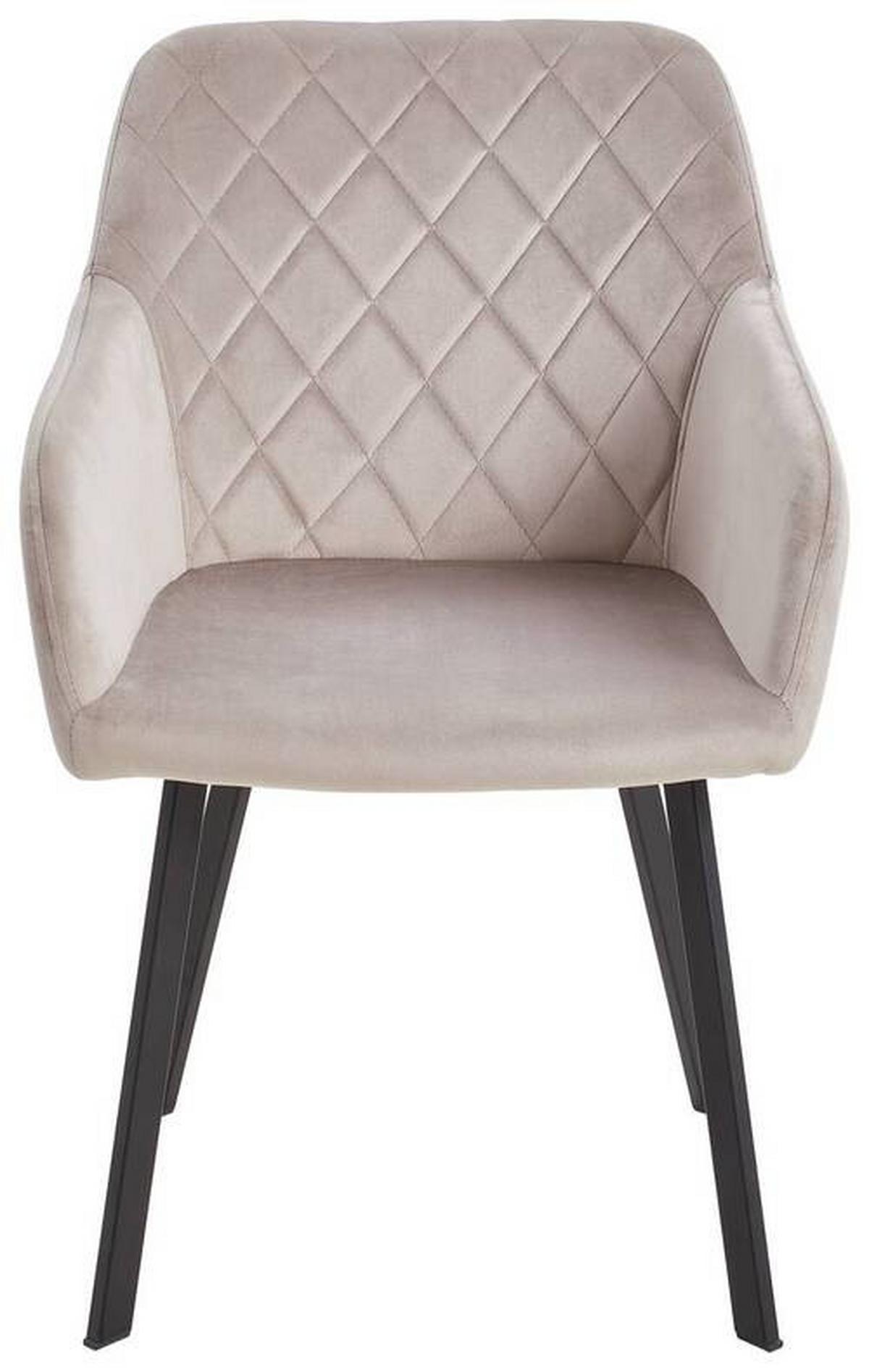 KRZESŁO Z PODŁOKIETNIKAMI LUCY - czarny/taupe, Modern, metal/drewno (54/87/64cm) - Livetastic