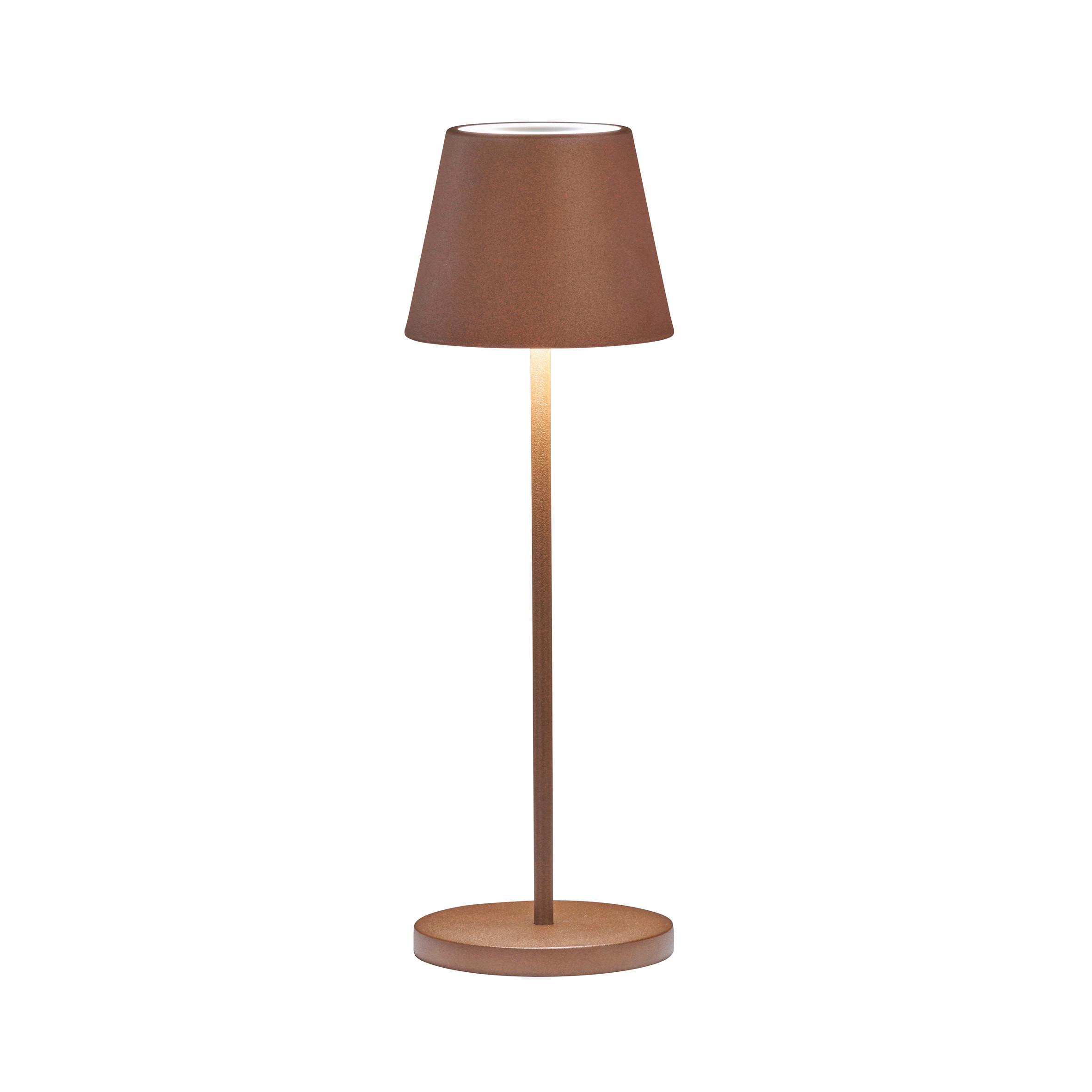Akku-Tischleuchte Cosenza Rostfarben max. 2 Watt - Rostfarben, KONVENTIONELL, Metall (11/11/34cm) - Schöner Wohnen