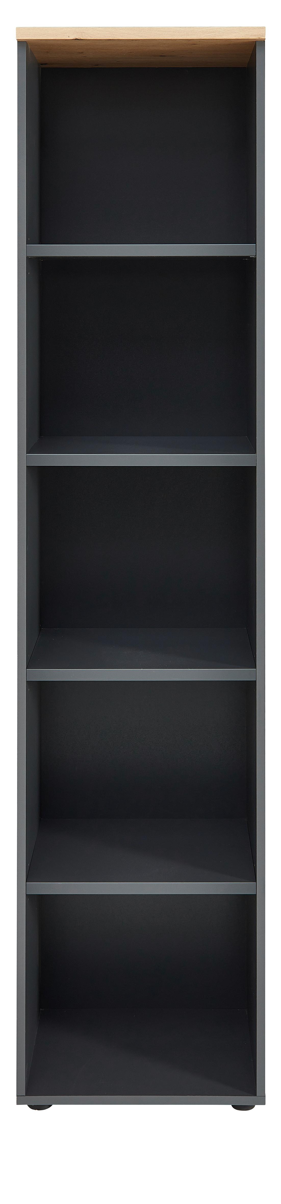 Regal Memphis in Eiche Artisan/Graphitfarben - Graphitfarben/Eiche Artisan, Modern, Holzwerkstoff (45/197/38cm) - Premium Living