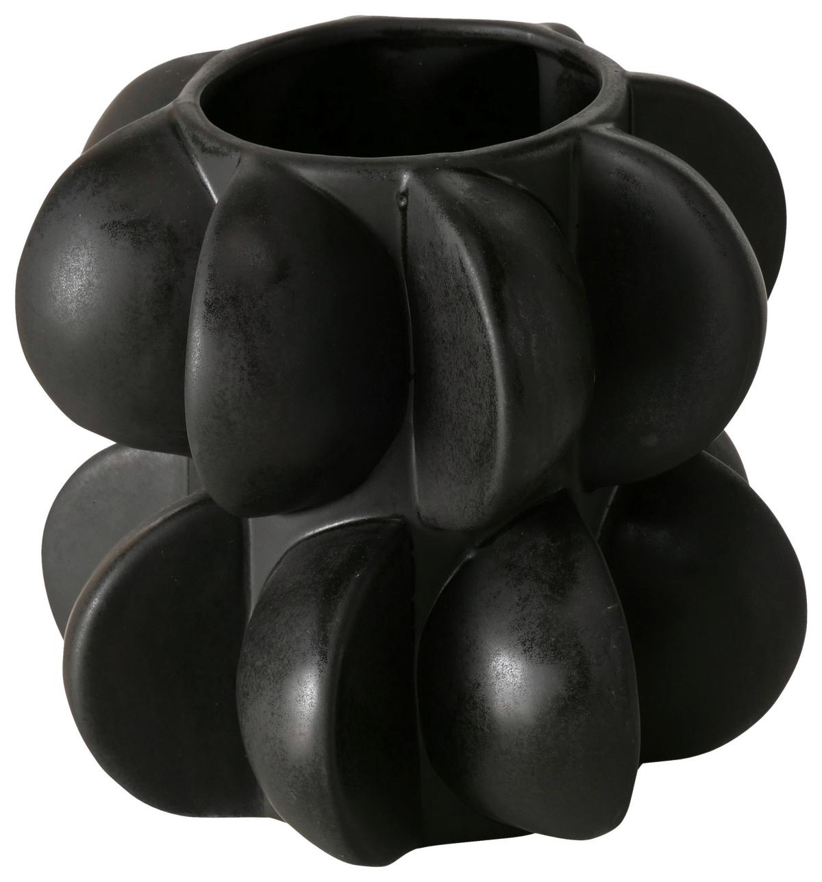 Vase Meritt I Schwarz - Schwarz, Modern, Keramik (16,5/15,3cm) - Mömax