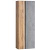 Hochschrank Varese ca. 65x180 cm Hellgrau/Eiche - Eiche Wotan/Hellgrau, MODERN, Holzwerkstoff (65/180/35cm) - Held