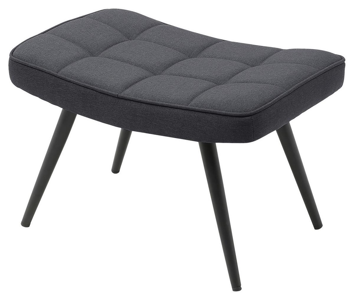 Hocker Uta Dunkelgrau Webstoff - Dunkelgrau/Schwarz, MODERN, Holzwerkstoff/Textil (60/39/41cm) - MID.YOU
