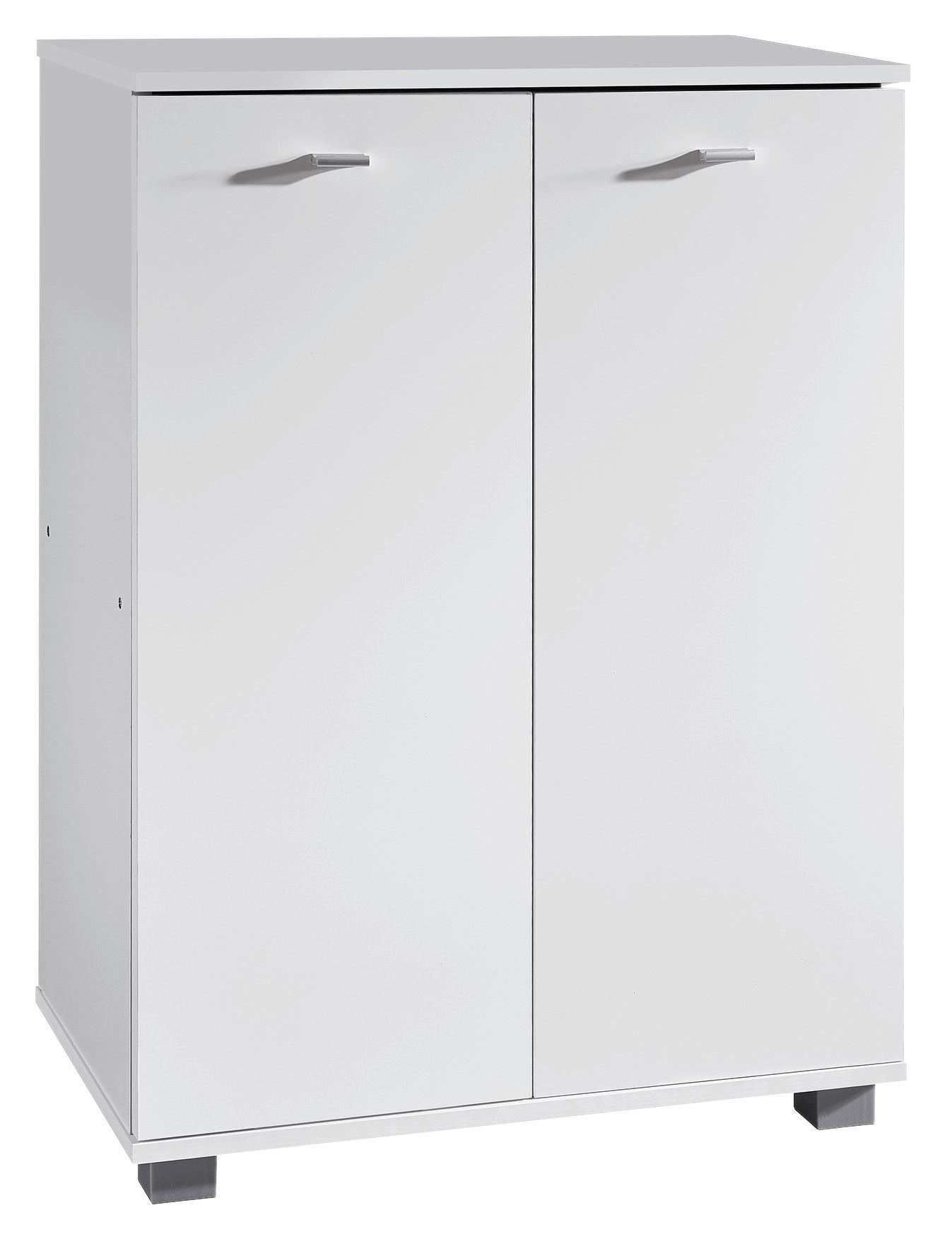 Schuhschrank Taja ca.60x90x35cm Weiß - Silberfarben/Grau, KONVENTIONELL, Holzwerkstoff (60/90/35cm) - MID.YOU