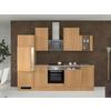 Kuhinjski Blok Z Aparati Nano, Barva Bukve - barve nerjavečega jekla/barve bukve, Moderno, umetna masa/steklo (280cm) - FlexWell