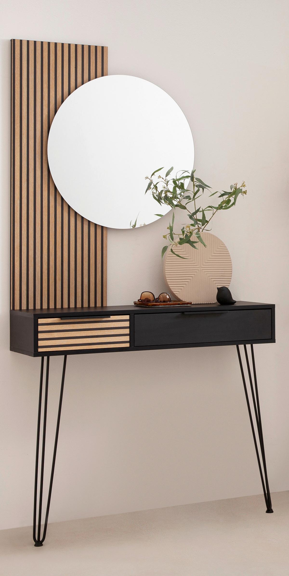 Wandspiegel Hank Eiche - Eichefarben, Design, Glas/Holzwerkstoff (79,5/10,9/3cm) - MID.YOU