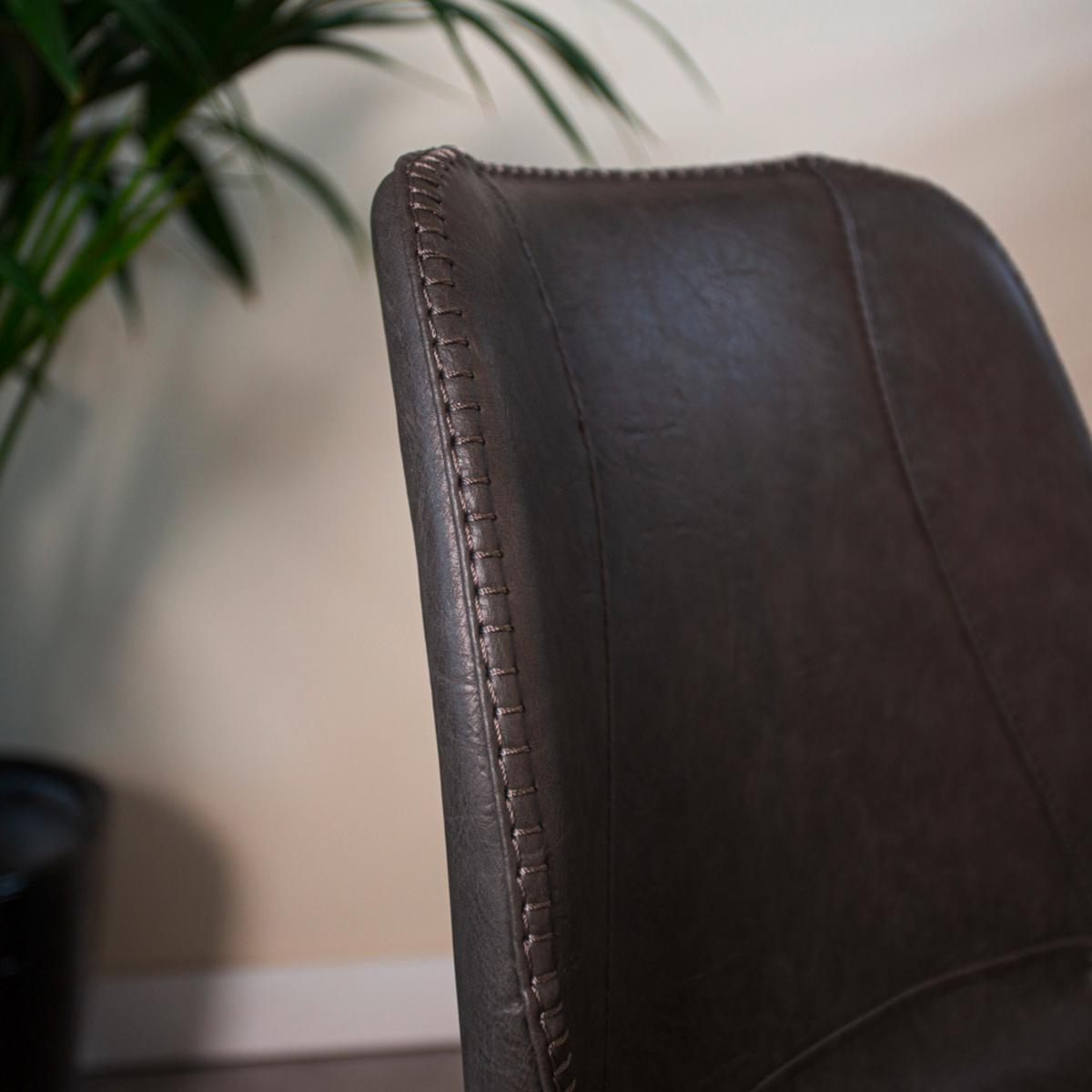 Stuhl-Set Barona 4er-Set Anthrazit Lederlook - Anthrazit/Schwarz, MODERN, Textil/Metall (44/80/55cm) - MID.YOU