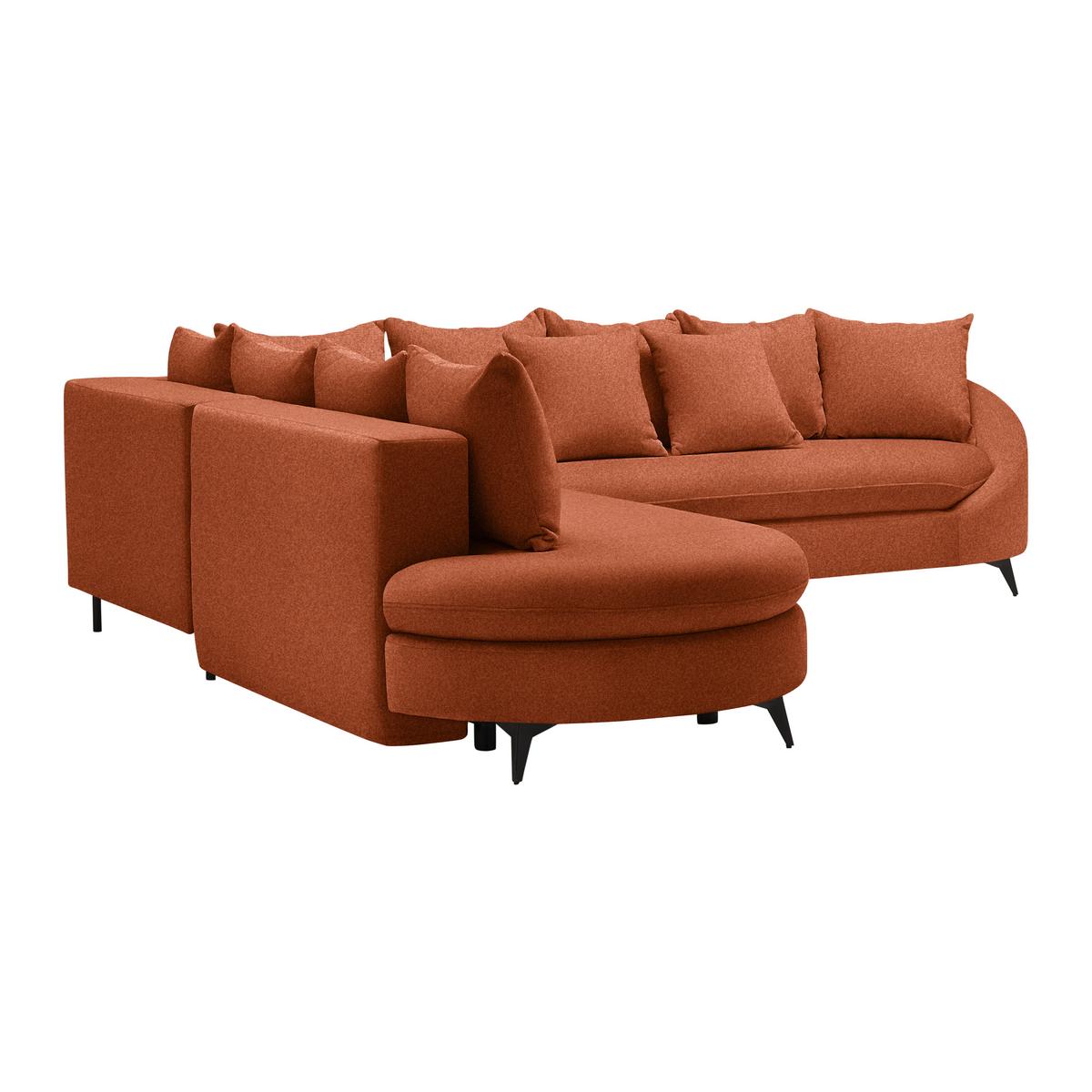 Ecksofa Axel Rostfarben - Rostfarben/Schwarz, MODERN, Textil/Metall (250/87/291cm) - Mömax