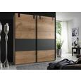 Schwebetürenschrank in Eichefarben - Eichefarben/Graphitfarben, KONVENTIONELL, Holzwerkstoff/Metall (180 198 64cm) - Modern Living Schwebetürenschrank in Eichefarben - Eichefarben/Graphitfarben, KONVENTIONELL, Holzwerkstoff/Metall (180 198 64cm) - Modern Living