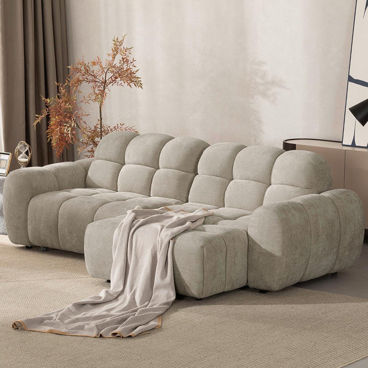 Wohnlandschaft Roma Grau - Schwarz/Grau, MODERN, Holz/Kunststoff (264/91/110/161cm) - Premium Living