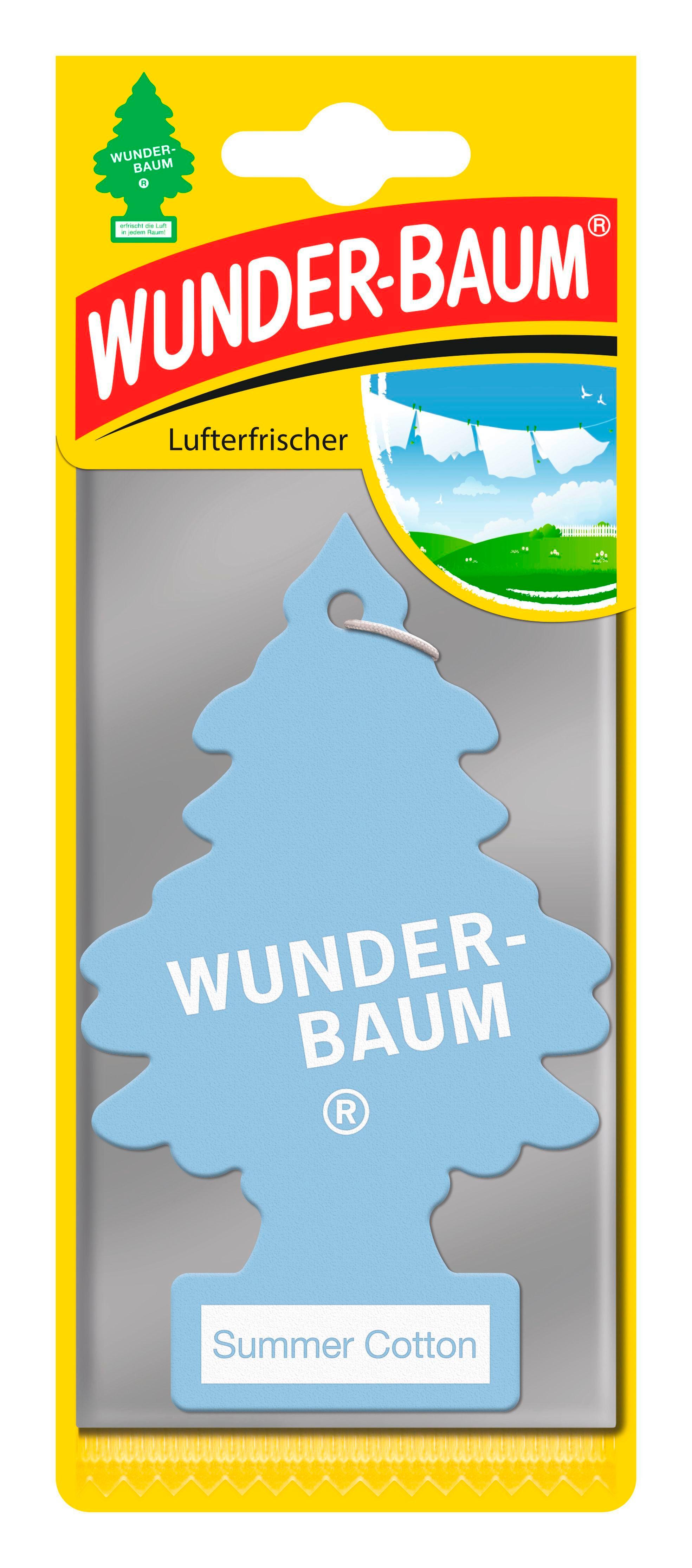 Ambientador Colgante Coche Ambientador Wunderbaum Summer Cotton - Pack De 24 Unidades - Aroma Fresco A Algodón - Para Hogar Y Oficina Pack 24 Unidades