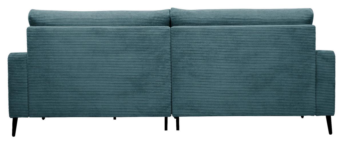 Wohnlandschaft Cora Türkis - Türkis/Schwarz, Modern, Holz/Textil (223/86/161cm) - Mömax