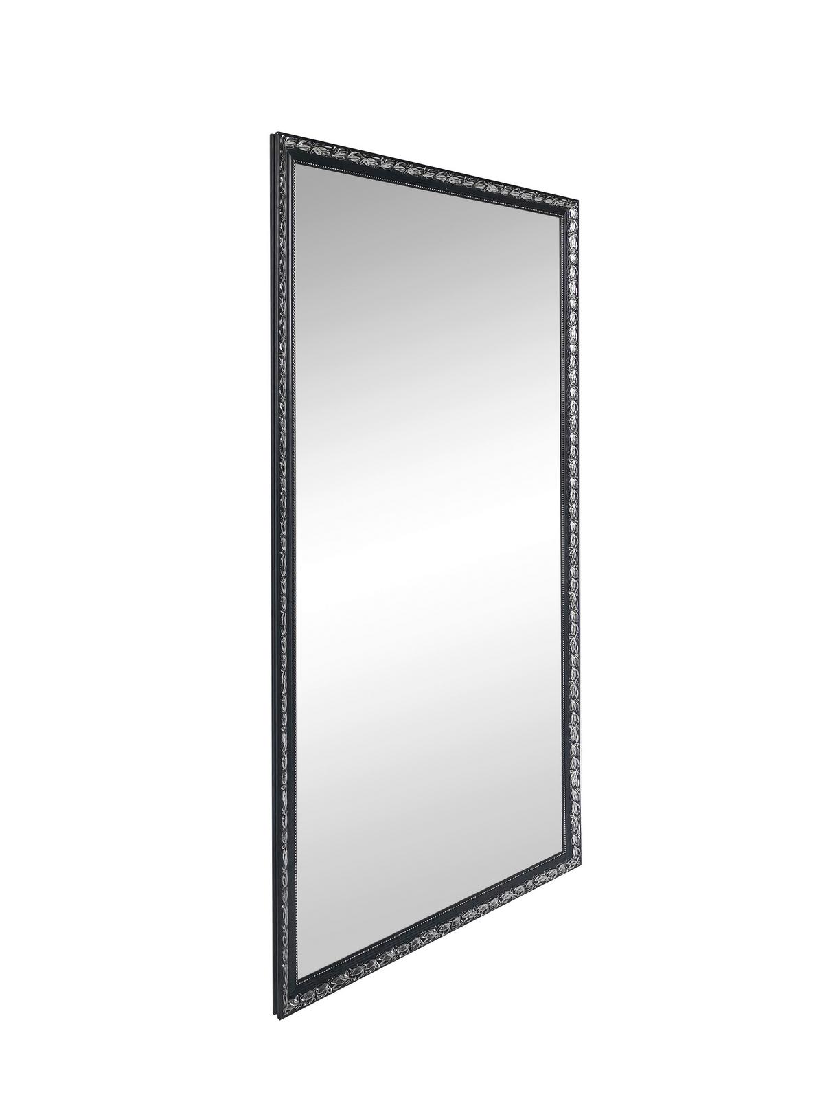 Stensko Ogledalo Sonja - srebrne barve/črna, Moderno, steklo/les (100/200cm) - Premium Living